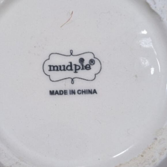 Mud Pie HOT tea cup with tea bag holder and gray stripe - Picture 4 of 4